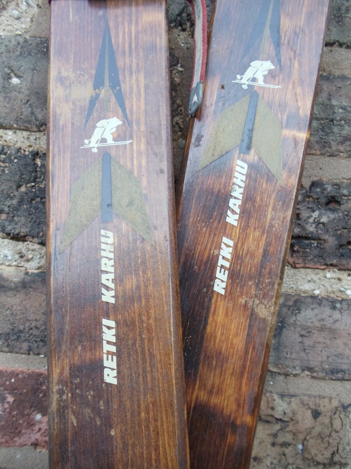 Evanston Garage Sale Vintage Wooden Retki Karhu Skis from Finland