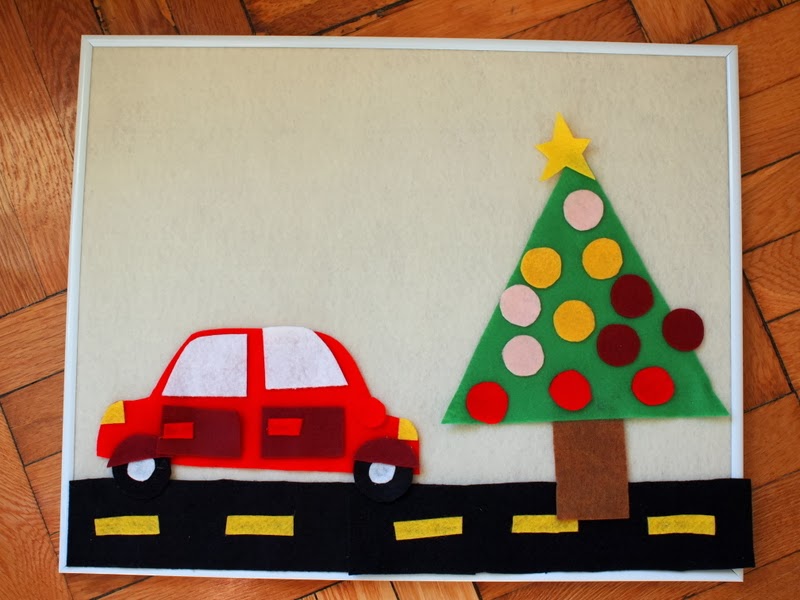 Homemade gift DIY Felt Board Pink Stripey Socks