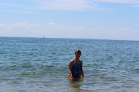 Swimming at finishing beach in Provincetown, Herring Cove