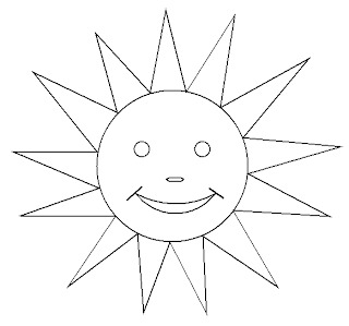 Sun Outline Line Drawing Painting Kindergarten Worksheet Guide