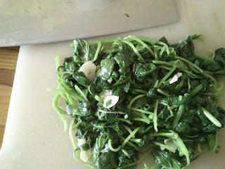 lightly chopped spinach 