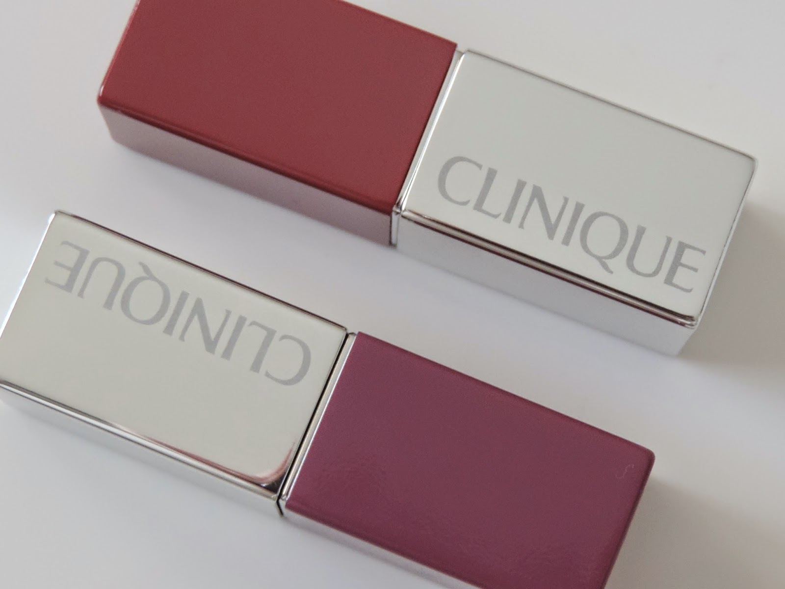 Clinique Pop Lip Colour and Primer (from top) Plum Pop, Grape Pop