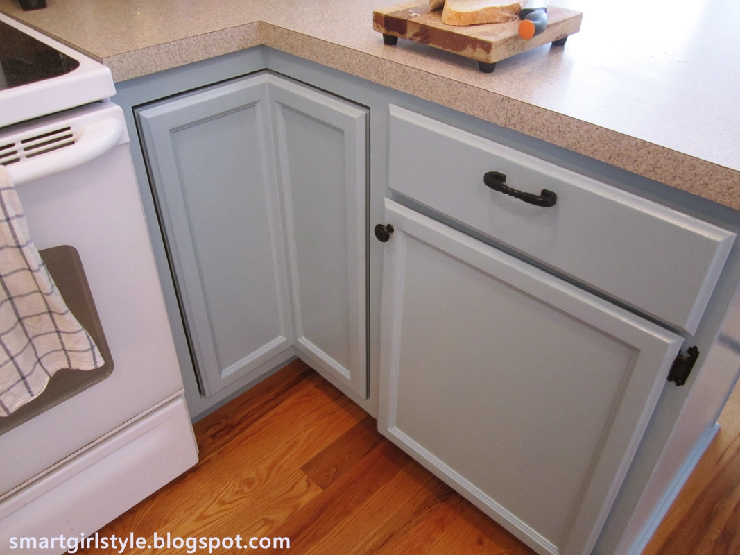 Smart kitchen cabinets Light Blue Gray Kitchen Cabinets