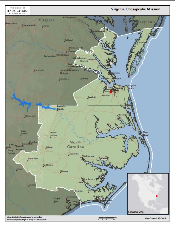 Virginia Chesapeake Mission Map