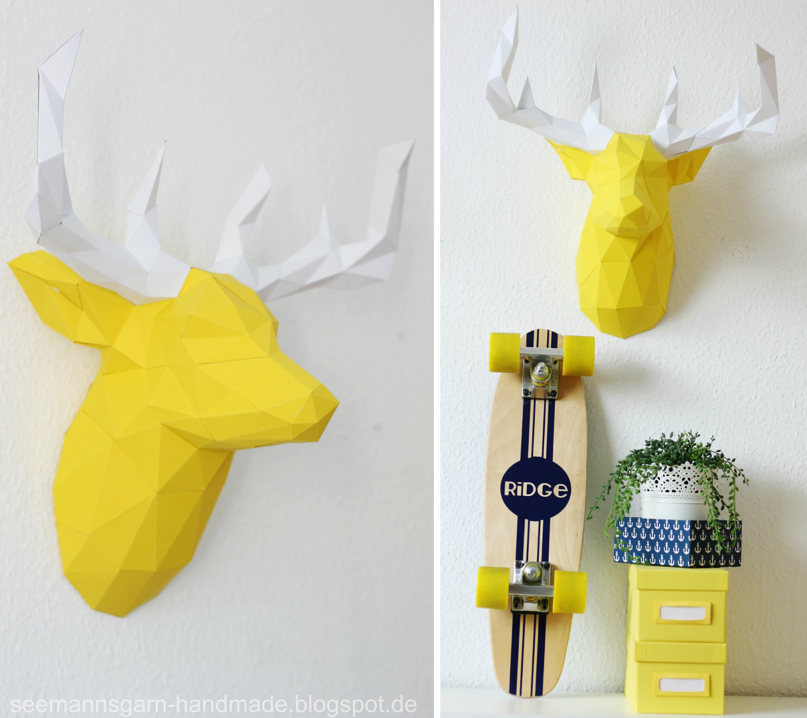 Origami Hirsch Paper Shape Seemannsgarn Handmade Origami Hirsch Paper Shape