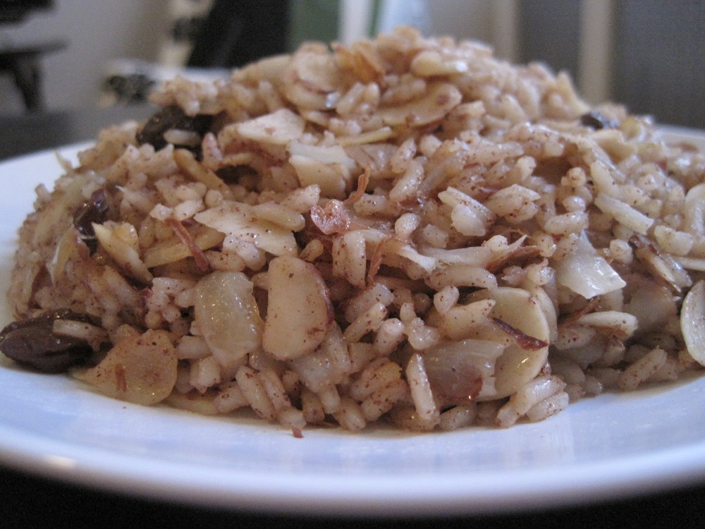 Adventures With My Oven Rice with Almonds and Raisins