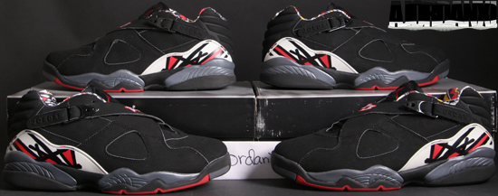 Air Jordan 8 Retro Playoffs Black Black True Red  shoes