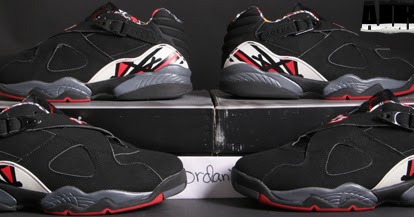 Air Jordan 8 Retro Playoffs Black Black True Red  shoes