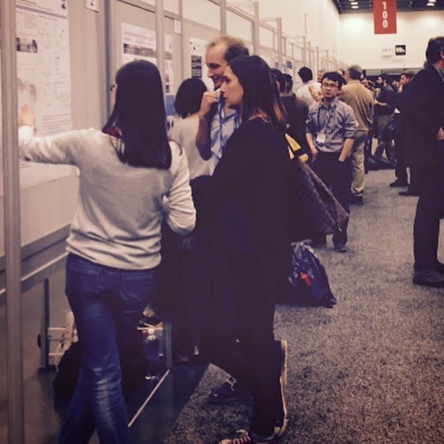 Ginnie and Patrick Frings (Lund University) talking Si cycling in coastal environments with Claudia Ehlert at the "Biogeochemical Cycling of Silicon and Isotopes in Biogenic Silica" poster session