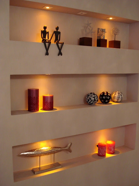 Decoracao De Sala De Tv Com Nichos ~ Nichos de gesso na sala com vários objetos e iluminação! Decoracao De Sala De Tv Com Nichos ~ Nichos de gesso na sala com vários objetos e iluminação!