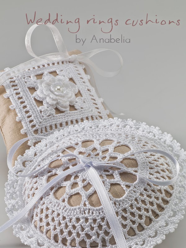 Anabelia craft design Wedding rings crochet cushion pattern
