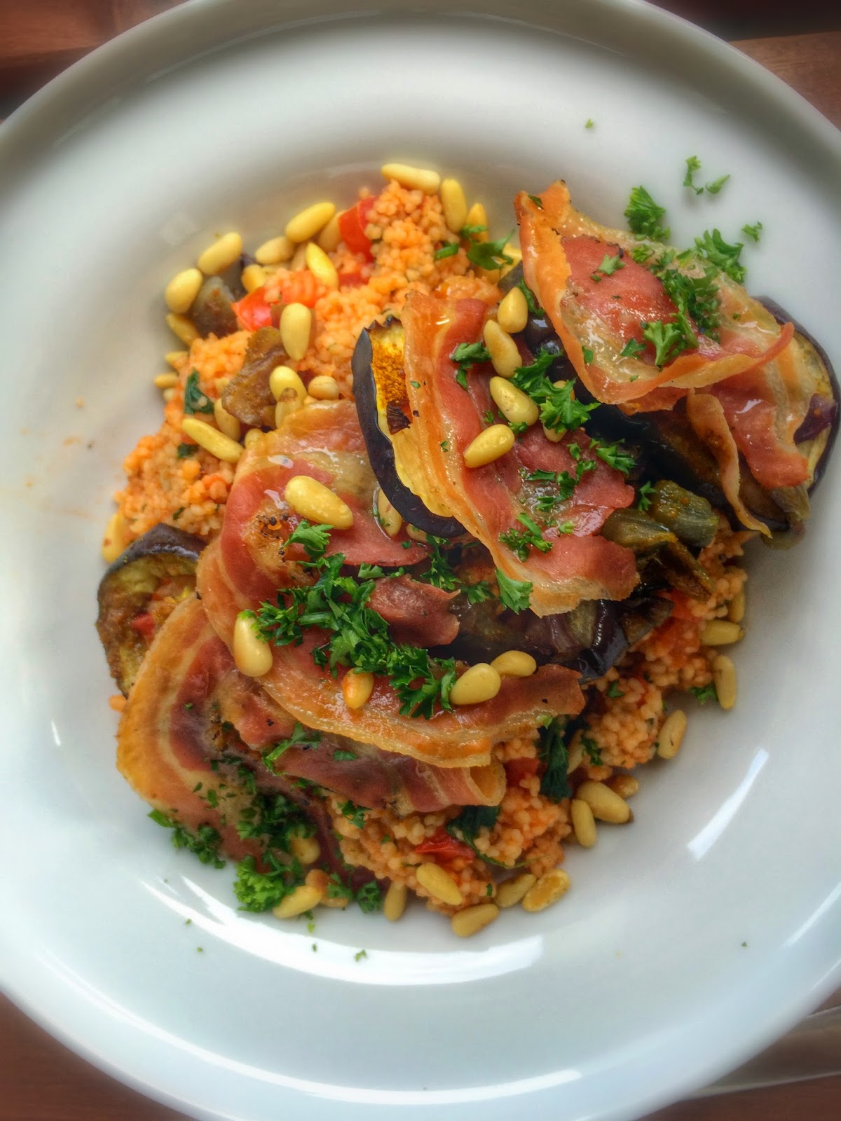 Tomatencouscous met ras el hanoutaubergines Liefde, Leven, Eten