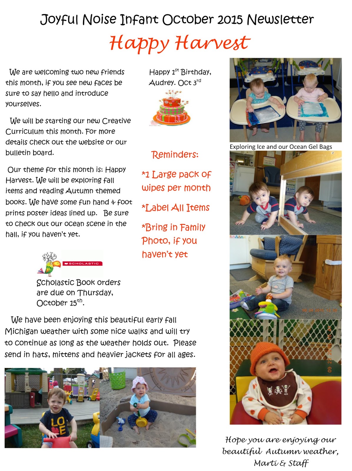 Infant Room Newsletter Ideas Infant Room Newsletter Ideas