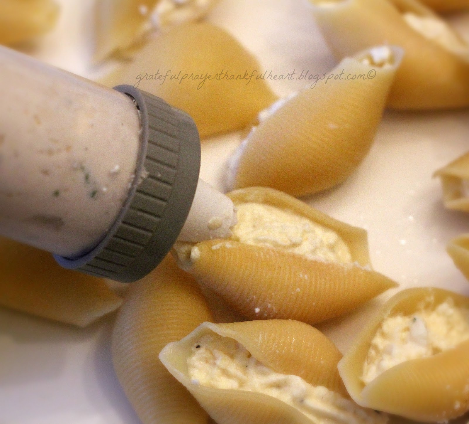 Pasta Shells with Cheese Filling Grateful Prayer Thankful Heart