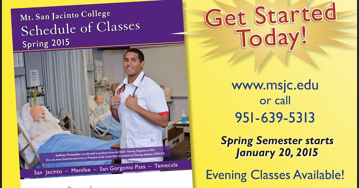 Enroll Today at MSJC, Spring Semester Starts January 20th Menifee 24/7