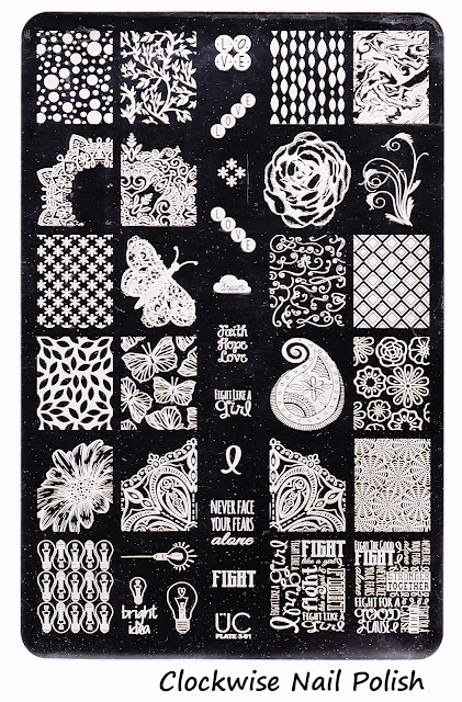 The Clockwise Nail Polish: Uber Chic UB 3-01 Stamping Plate Review