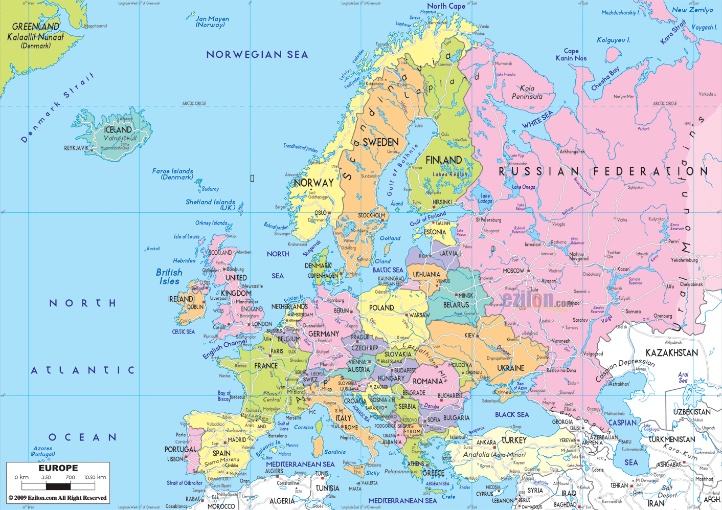 Mapa da Europa Político Regional | Mapa da Europa Político Regional ...