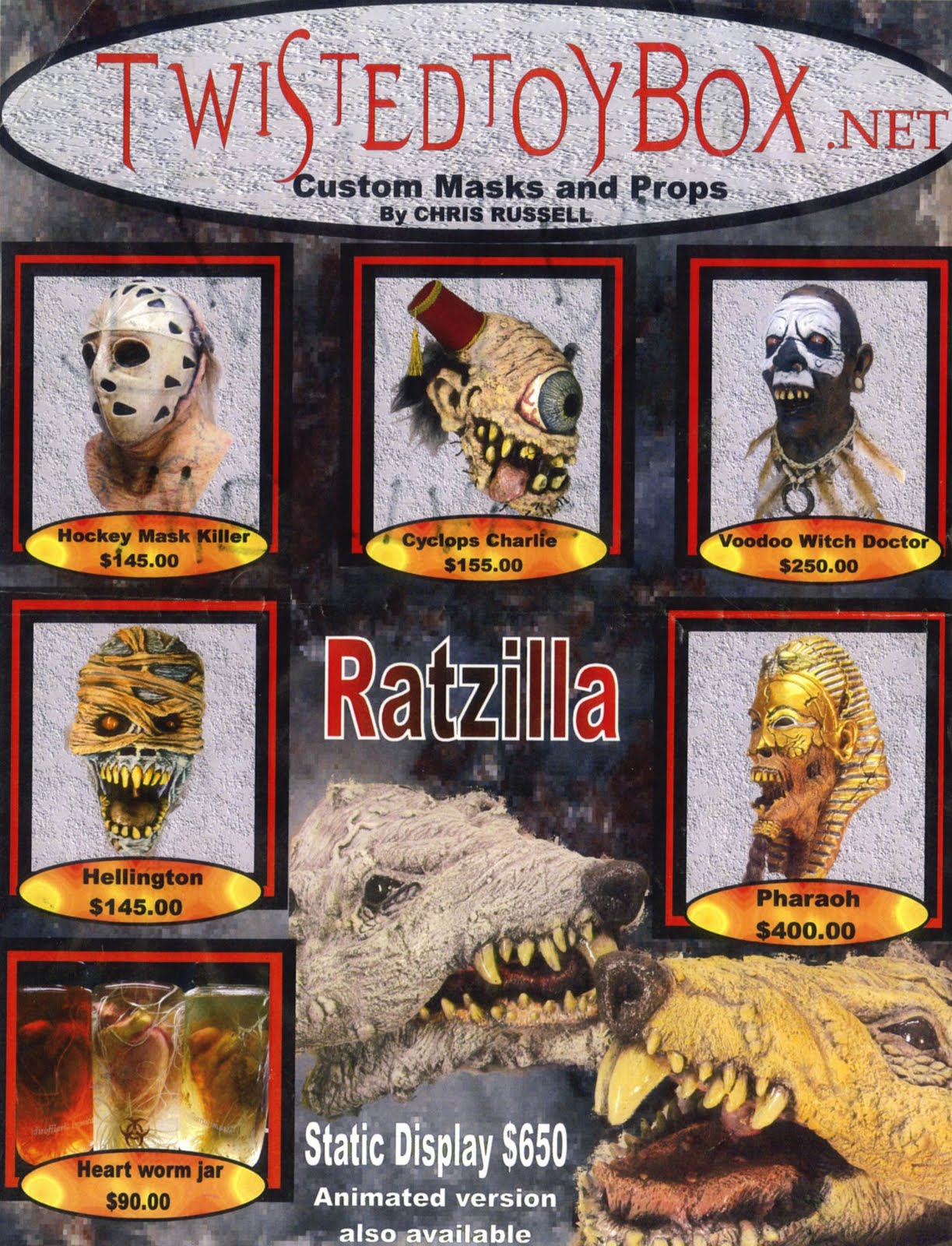 Twisted Toybox Catalogs Blood Curdling Blog of Monster Masks
