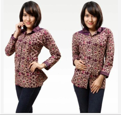Model Baju Batik Wanita Lengan Panjang Untuk Kerja