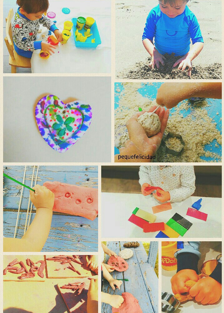 3 años niña artes creativas. manos de niño jugando con plastilina