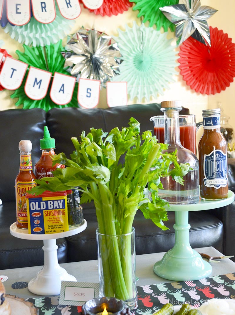 Bagels + Bloody Marys Christmas Brunch cocktail mixers
