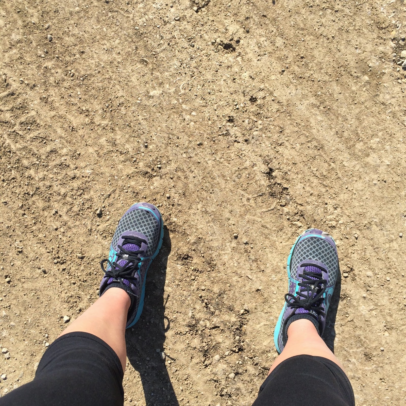 I'm Pretty Good At This, But I Pretty Much Hate It Running shoes on gravel road
