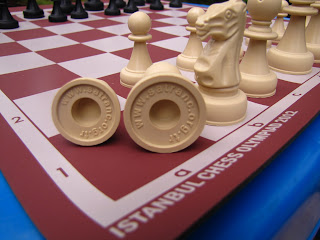 The 2012 Olympiad chess set.