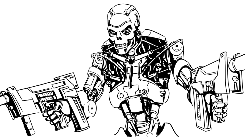 Terminator T 800 Coloring Pages Coloring Pages