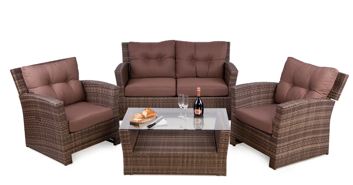 Outside Edge Garden Furniture Blog: Rattan 4 seater sofa set for