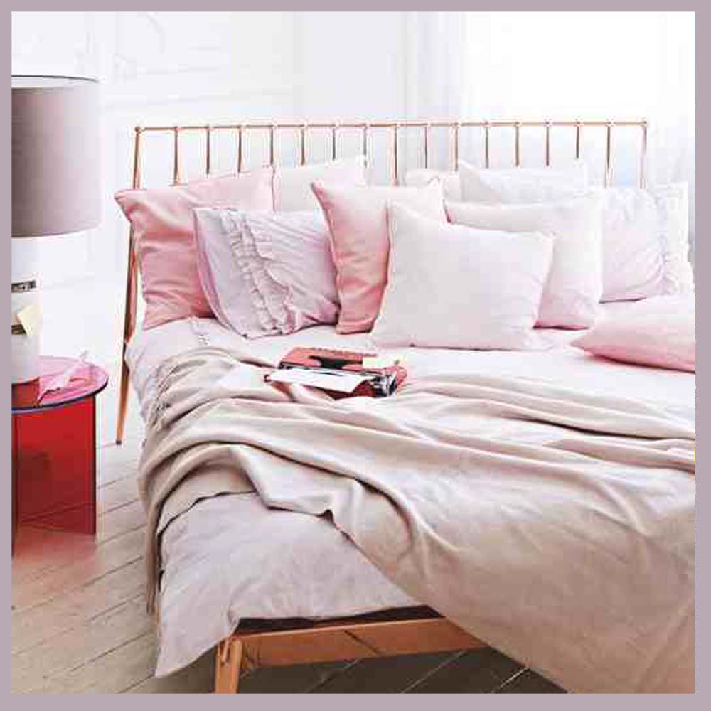 yellow fields Rose gold bed...