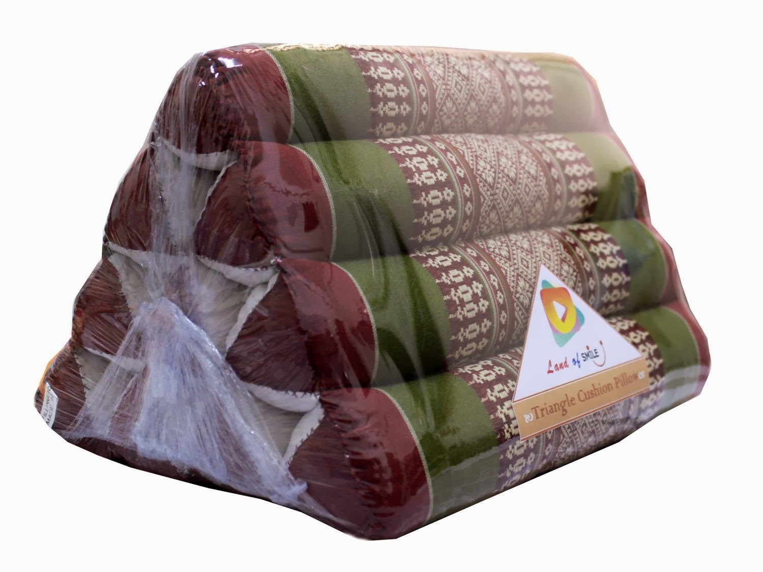 Land of Smile Shop: Thai Triangle Cushion Pillow with Traditional Pattern Natural Cotton Cover ...