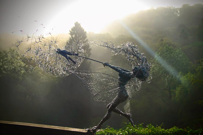 Dramatic Fairy Sculptures Dancing With Dandelions By Robin Wight Dramatic Fairy Sculptures Dancing With Dandelions By Robin Wight