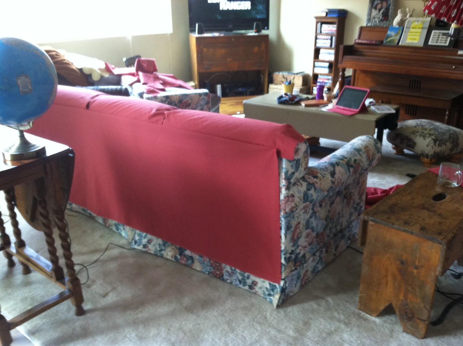 Goosegirl sews The New Slipcover For the Old Ugly Sofa Part 1