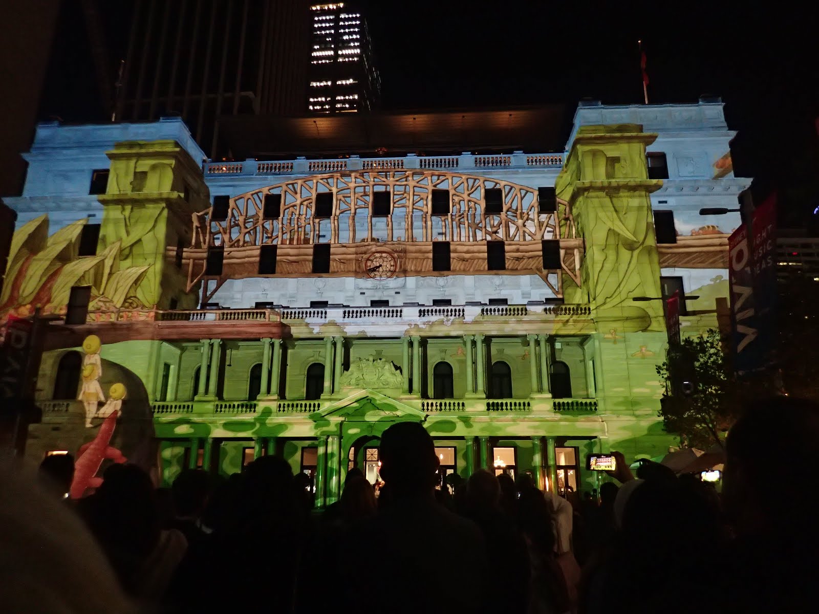 The Gumnut Babies; story projected onto the Customhouse Building, Circular Quay - Vivid Sydney