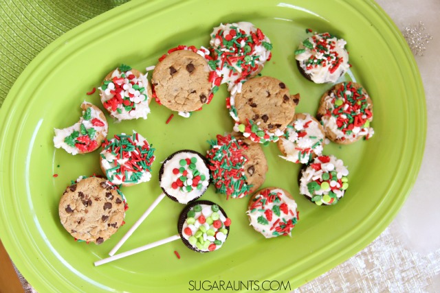 Throw a Cookie Decorating Party or play date this Christmas season. I love the cookie box gingerbread village at this kid-friendly party!