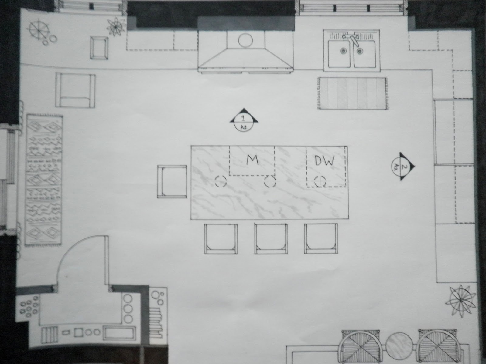 ZE Interior Designs: Kitchen Floor Plans and Elevations