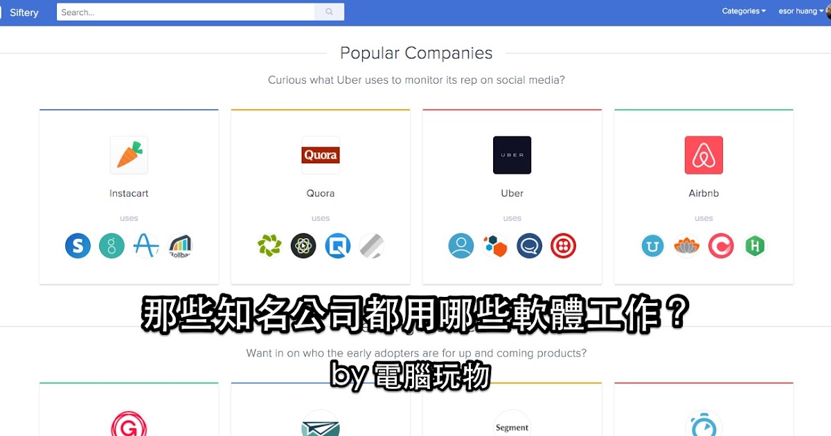 Uber 和 Airbnb 用什麼軟體工作? Siftery 可以告訴你