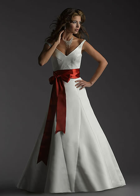 Wedding Dresses with Colored Sashes