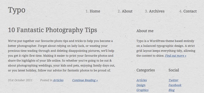 A Typography Based WordPress Blog Theme A Typography Based WordPress Blog Theme