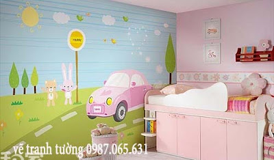 vẽ tranh tường cho bé tranh tường cho bé