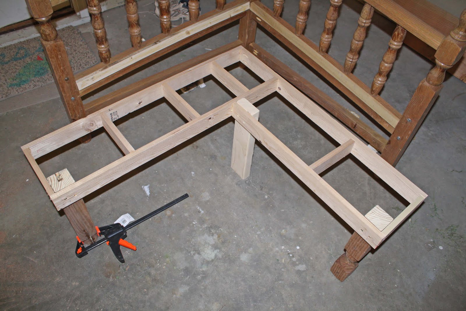 Running with scissors: corner bench from head and foot boards