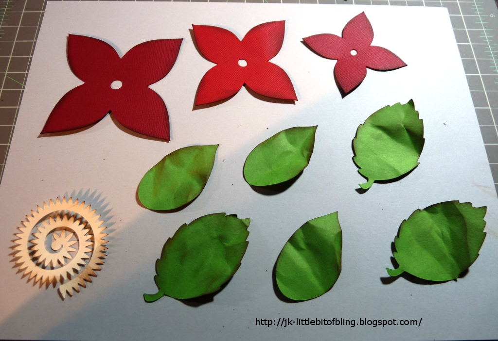 A Little Bit of Bling Cricut Flower Shoppe Poinsettia