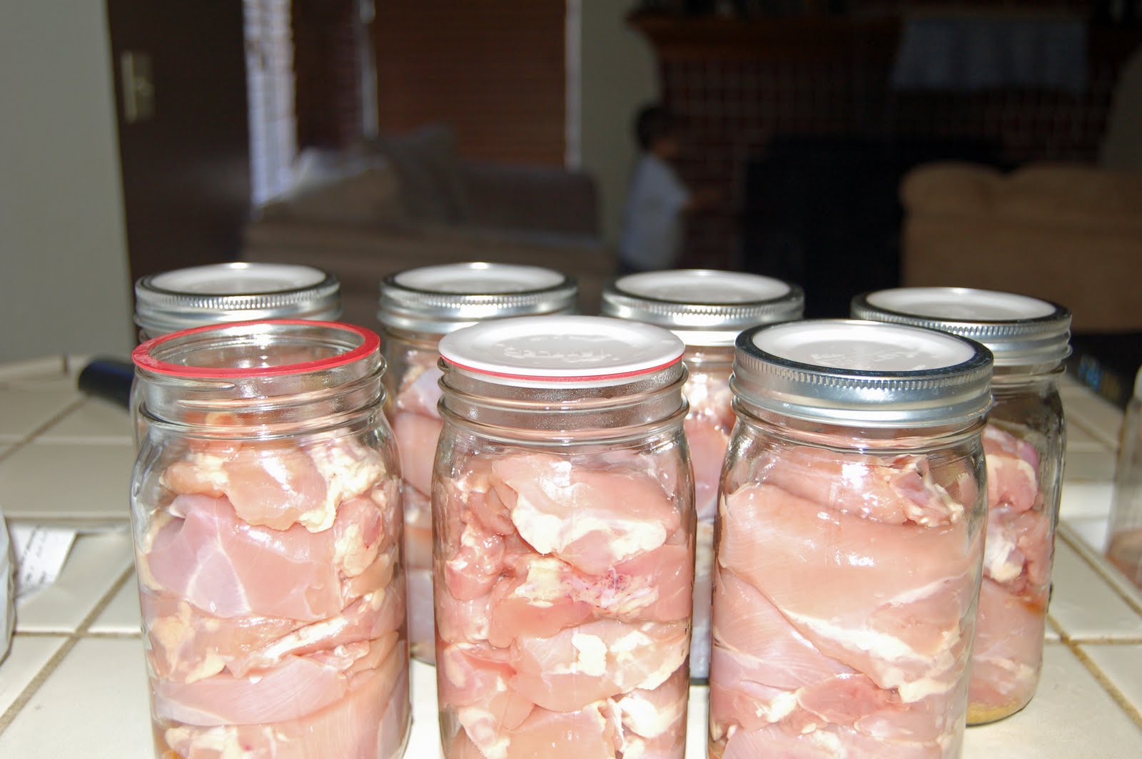 My Year Living On Food Storage Canning Chicken with Reuseable Canning