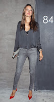 Alessandra Ambrosio in jeans and red heels