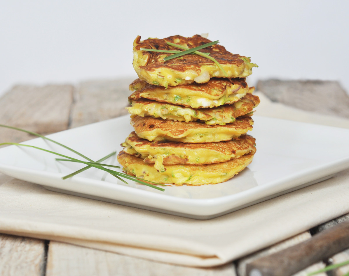 Anja's Food 4 Thought Zucchini Chickpea Feta Fritters