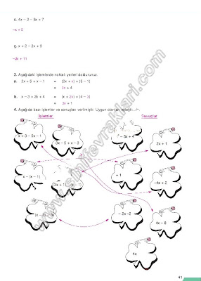 7.Sınıf Matematik Dersi SEK Yayınları Öğrenci Çalışma Kitabı Cevapları