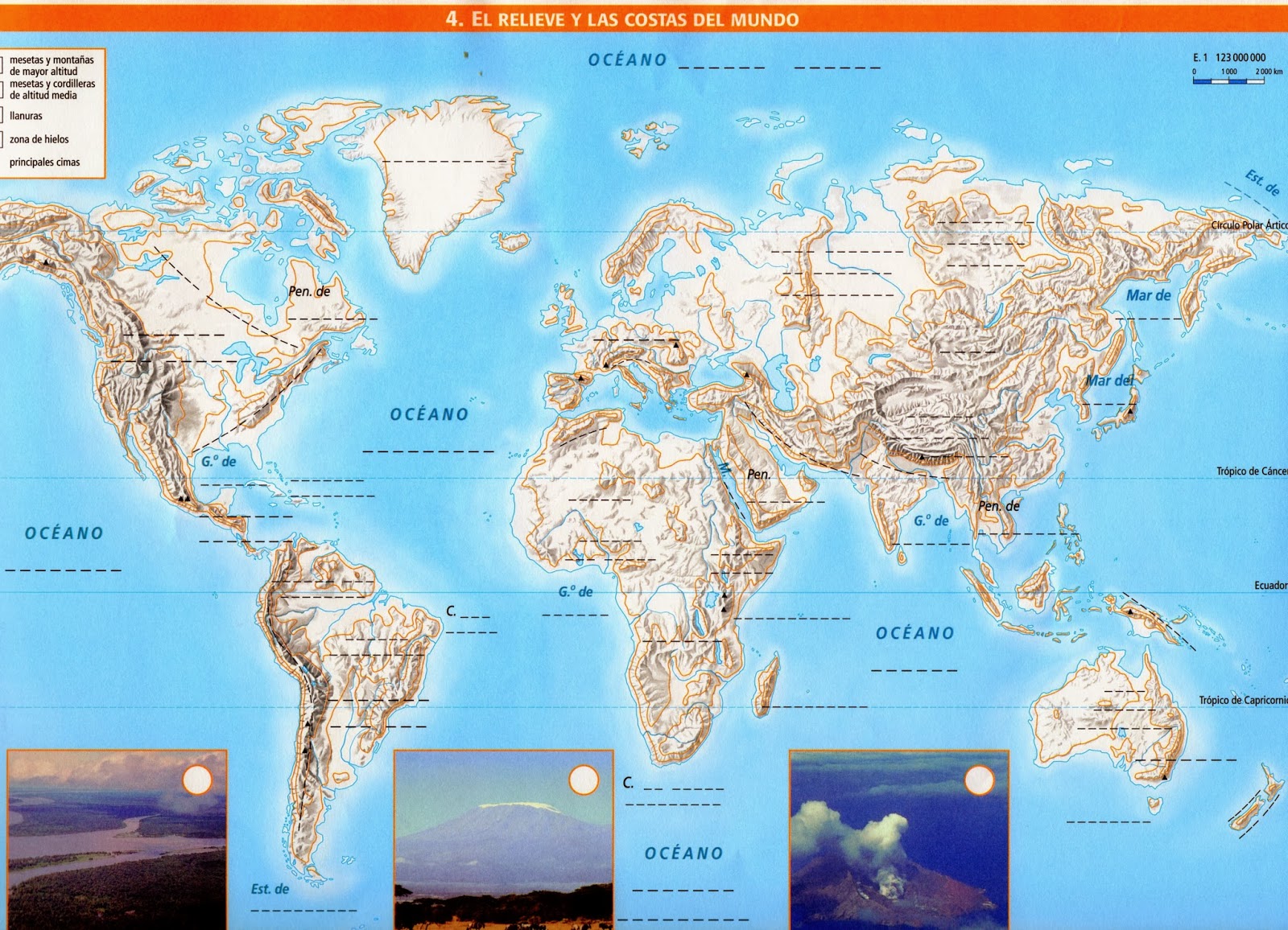 blog de Pedro Pulido: EJERCICIO MAPA MUNDO FÍSICO. 1º ESO