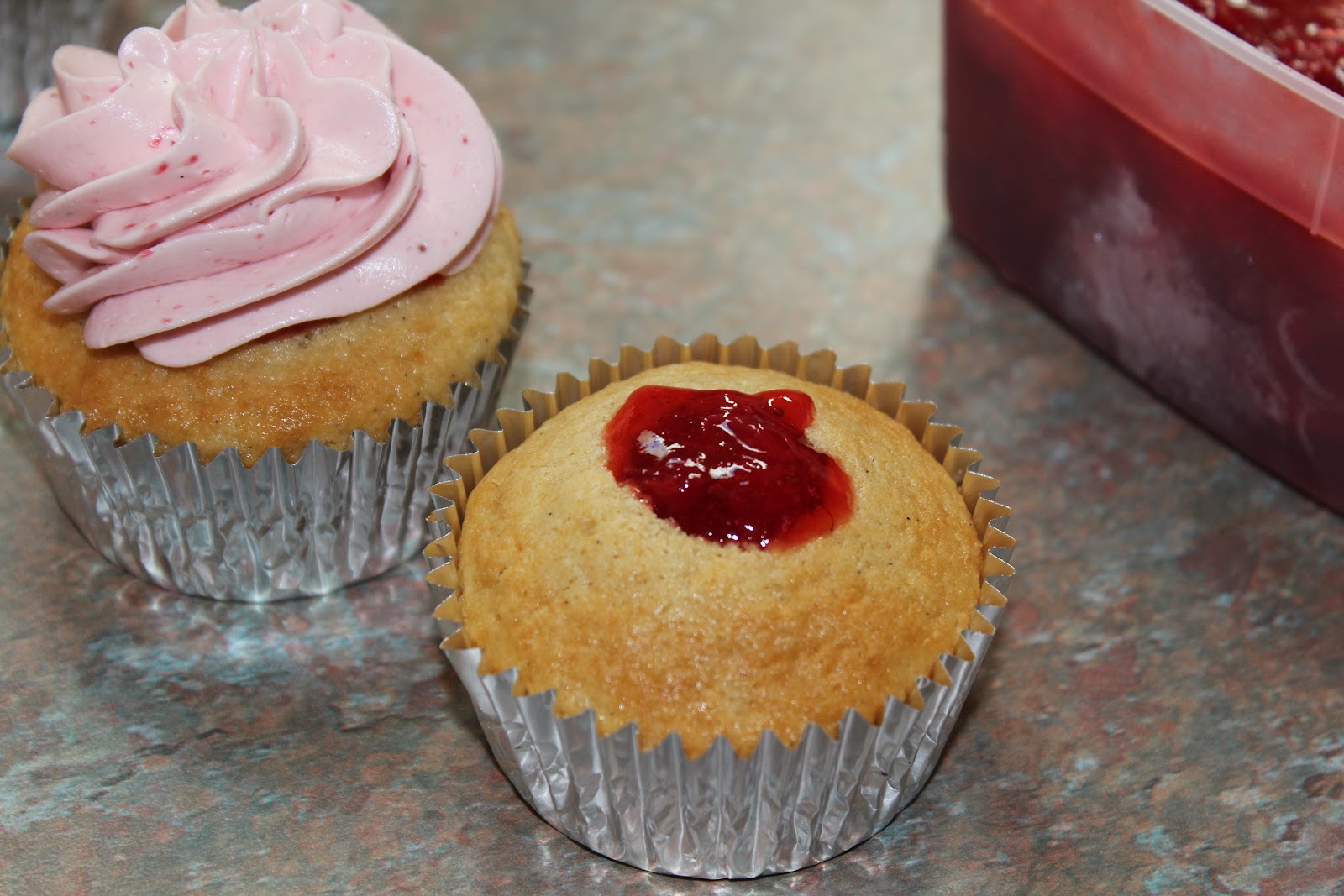 High Altitude Cupcakes Jeff's Strawberry Freezer Jam Filled Cupcakes
