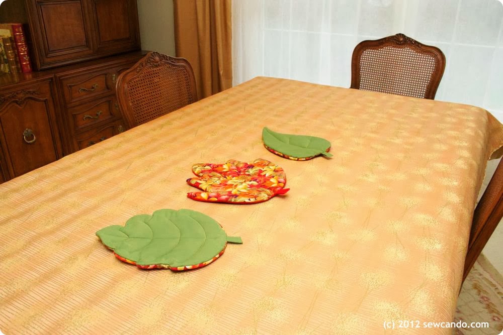 Sew Can Do Tutorial Time Fall Leaf Potholders & Table Protector Pads