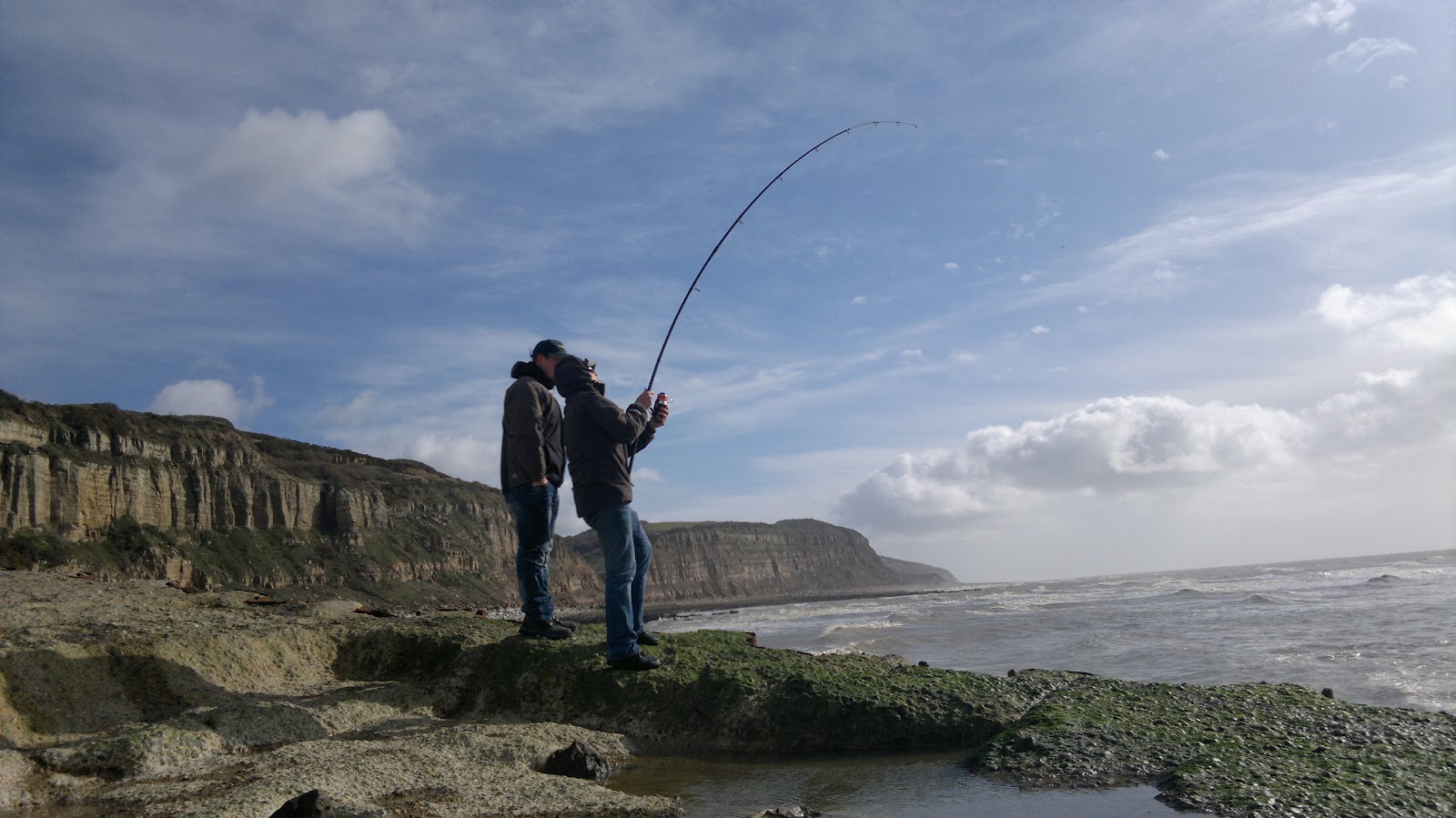 Fish Hooked Bass Fishing, Hastings Beach, Hastings